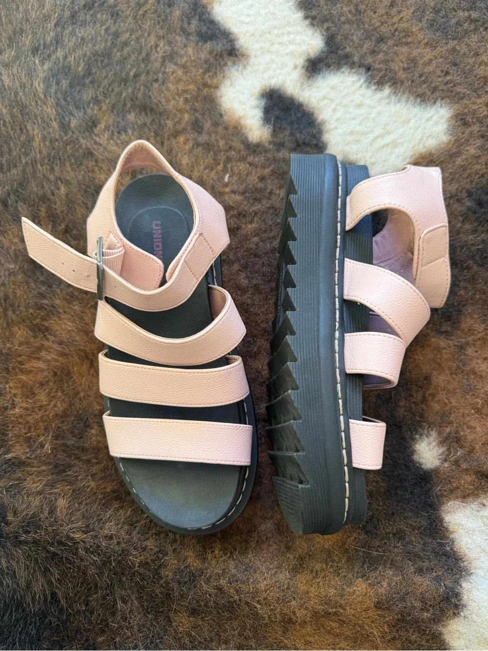 NWOT Union Bay Pink Strappy Platform Sandals